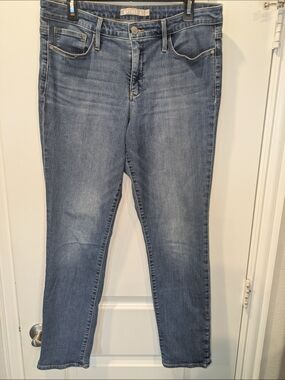 Athleta Womens Size 14 Mid Rise Straight Leg Jeans Stretch Medium Wash